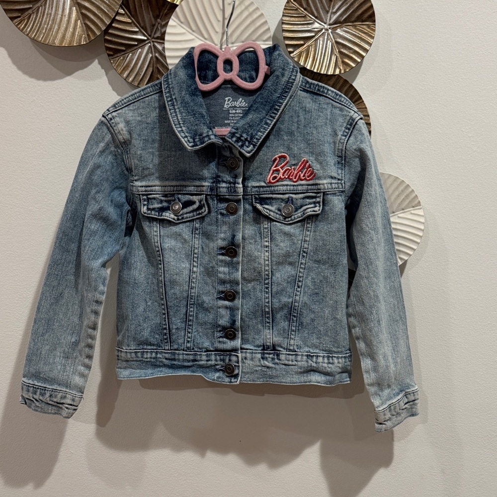 Barbie Kids Jean Jacket - Light Blue with Pink Logo size6–6x